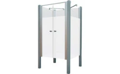 Breuer Exo Set Gartendusche / Outdoordusche Geschlossen Mit Pendeltür Silber Matt -Freiraum Sanitar Geschaft 305878 2397968 1